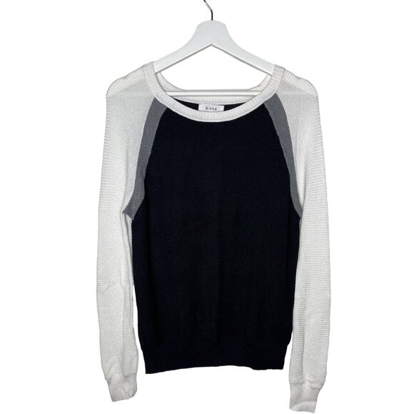 H One Colorblock Knit Sweater Black White Gray Women’s Size Small - Picture 1 of 11